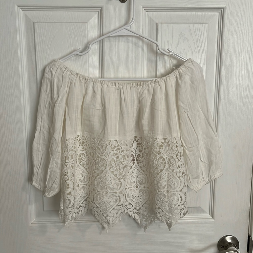 NWT Off the shoulder lace detail blouse